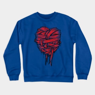 Bandage Heart (line art and red) Crewneck Sweatshirt